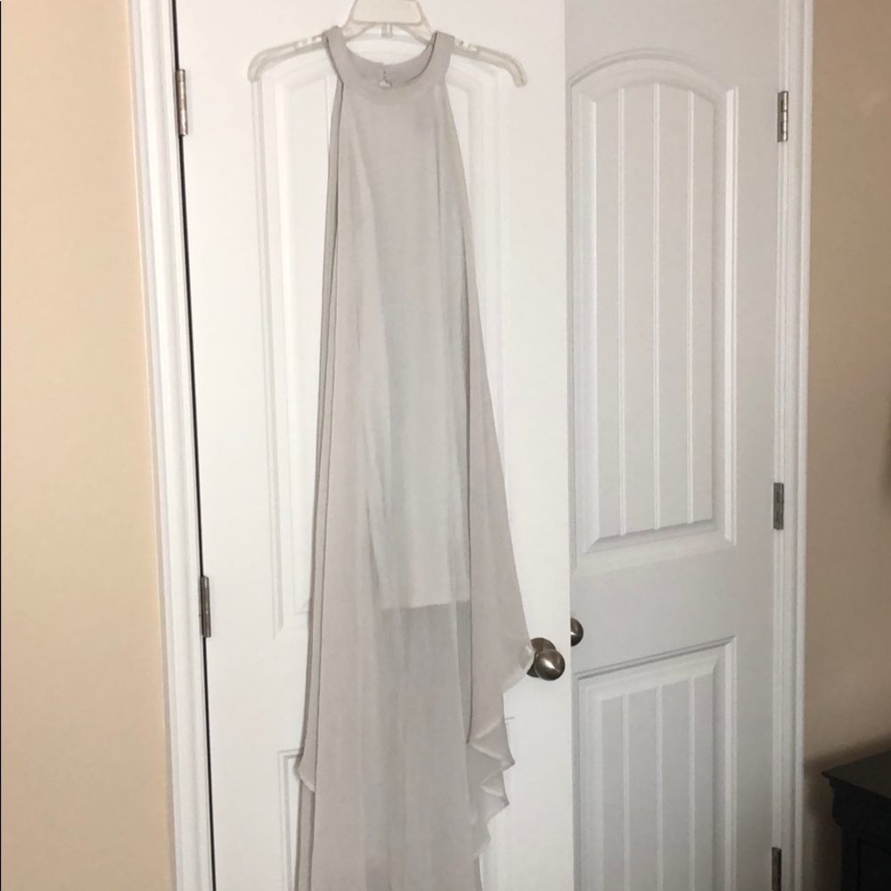 White goddess halter dress